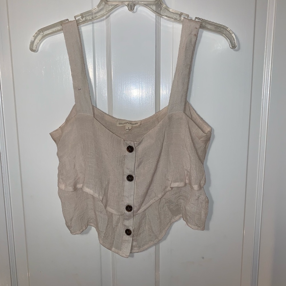 White button down tank top